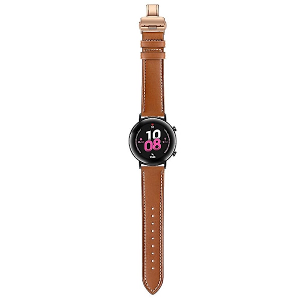 Brun Brun 20mm Fjärilslås Klockarmband Roséguld Spänne