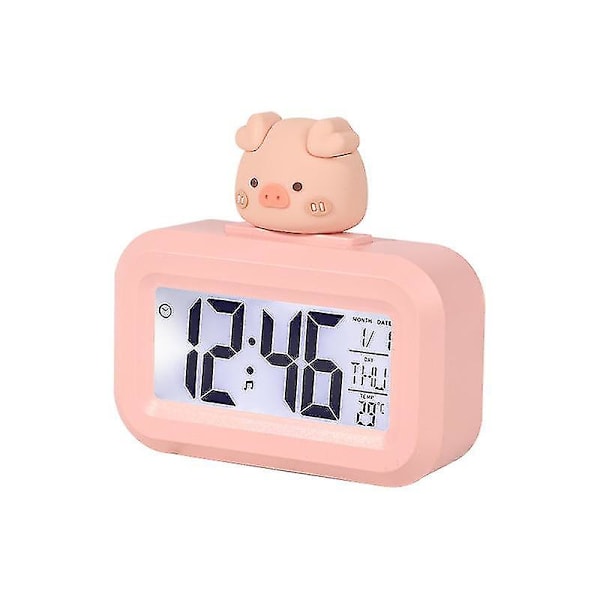 Lätt att Installera, Stor Digital LCD Reseväckarklocka med Snooze, Bra Nattlampa, Stigande Ljudlarm och Handhållen Storlek, Barn