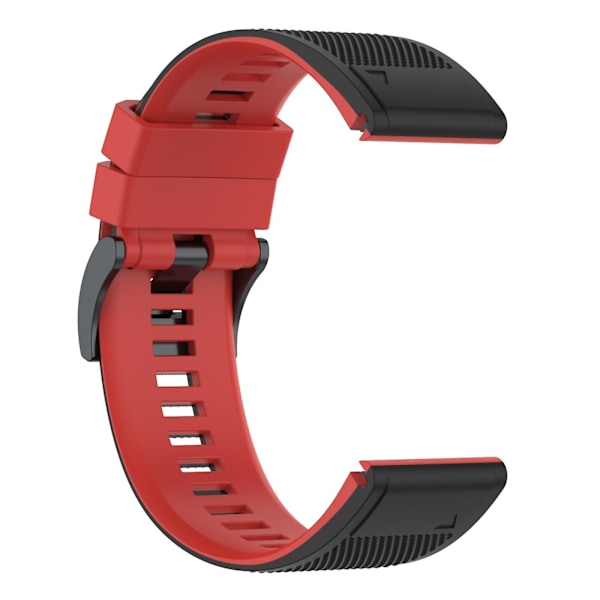 Sort Rød Sort Rød Silikone Urrem kompatibel med Garmin Fenix 7
