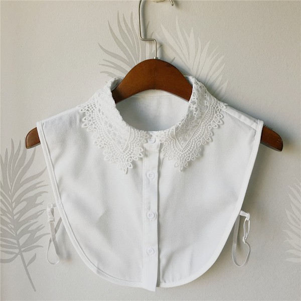 Dame falsk krage Avtakbar halv Trendy Klær Tilbehør Pointed flower collar White