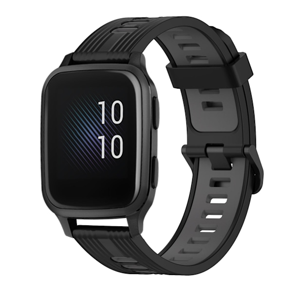 Sort Grå Sort Grå 20mm Silikone Urrem kompatibel med Garmin Venu Sq