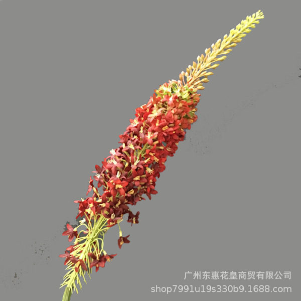 Kunstig Blomst Ridderspore Eremurus Ananas Arrangement Sett for Hjem Hotell Dekor red