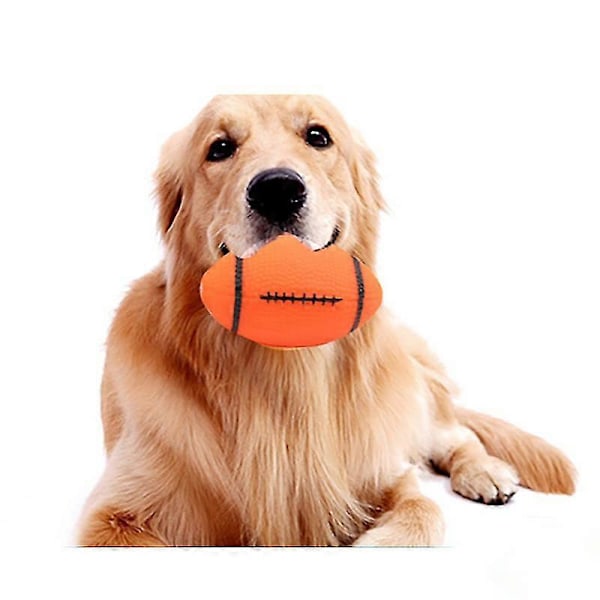 1 Styk Professionel Gummi Kæledyrshund Legetøj Sjove Børn Kæledyrshund Oval Bold Legetøj Pibende Bold Hund Kæledyr Interaktivt Træningstilbehør
