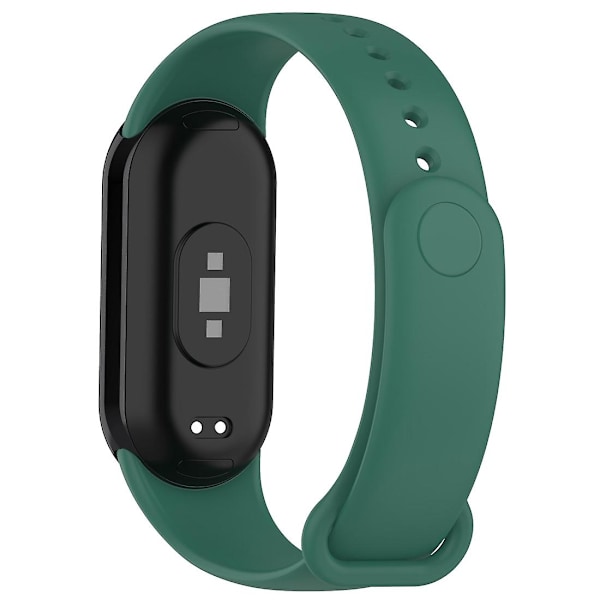 Vihreä silikonitulppakellon ranneke, yhteensopiva Xiaomi Mi Band 8:n kanssa