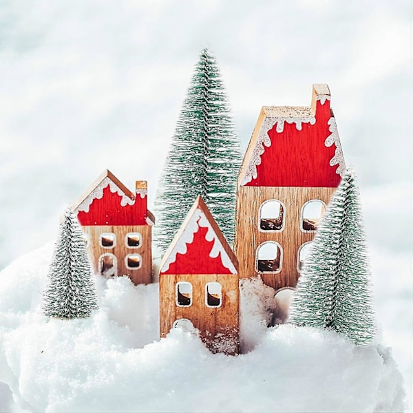 8 st. 3 Storlekar Mini Julgran Falsk Miniatyr Gran Grön Mini Julgran S