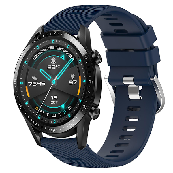 Midnattsblå Mjukt Silikon Armbandsur Kompatibelt med Huawei Gt2 46mm