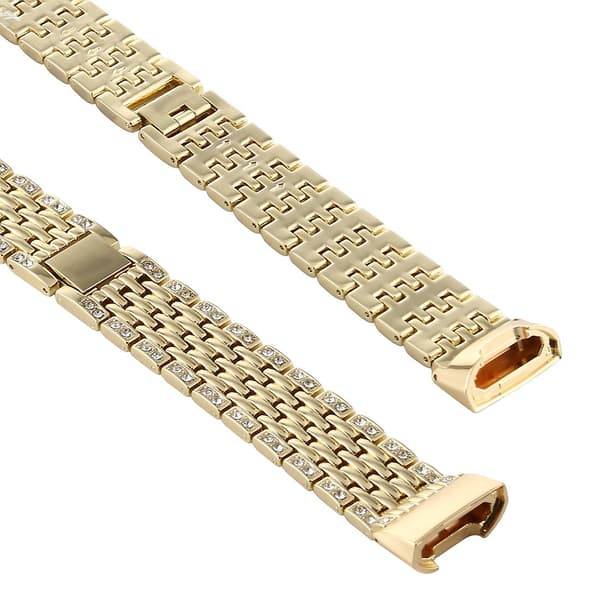 Guld Guld kompatibel med Fitbit Charge 3 diamantbesat urrem