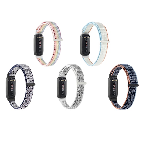 Grå Grå Nylon Loop Rem kompatibel med Fitbit Luxe