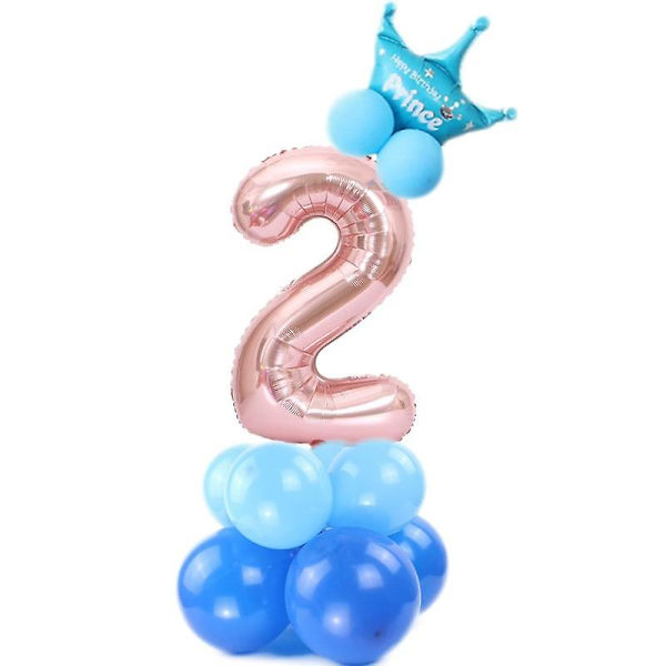Rosa/guld digitalt nummer - helium ballong ballong för bröllopsfödelsedagsfest Blue 8