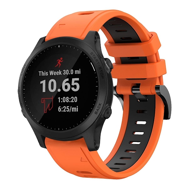 Orange Sort Orange Sort Silikone Urrem kompatibel med Garmin kompatibel med erunner 945