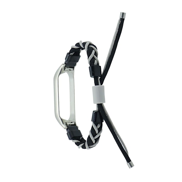 Sort Grå Sort Grå Flettet Cord Nylon Urrem kompatibel med Xiaomi Mi Band 6 / 5