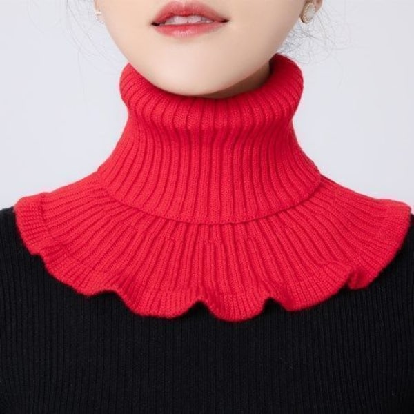 Naisten tekokaulus syksyyn ja talveen, lämmin niskatuki One red [soft and skin-friendly]]