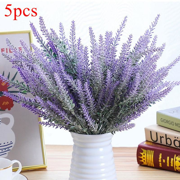 5 stk. Kunstig Lavendel Falsk Blomst Bryllup Romantisk Provence Indretning Nordisk Stil Vase Opbevaring Hjem Matches the image 38cm 5PCs