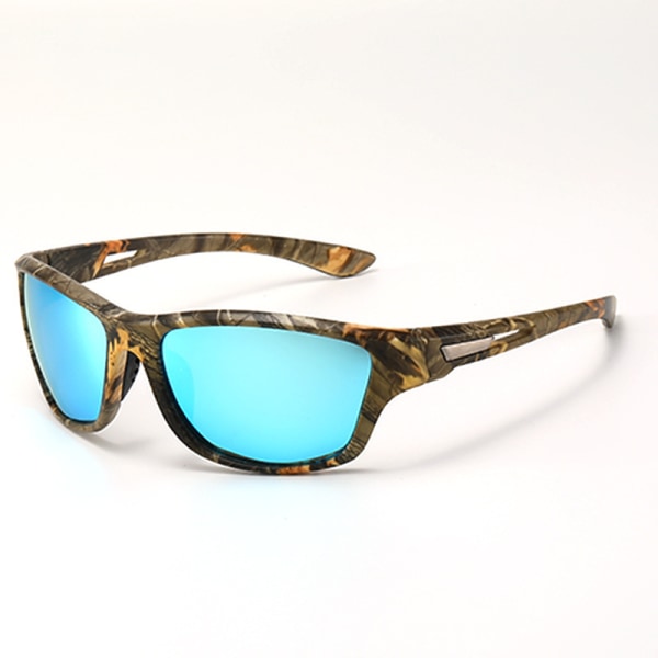 Sportsolglasögon Färgglada film i ett stycke vindtäta färgglada solglasögon utomhus dammtäta ögonskyddsglasögon för ridning Camouflage ice blue