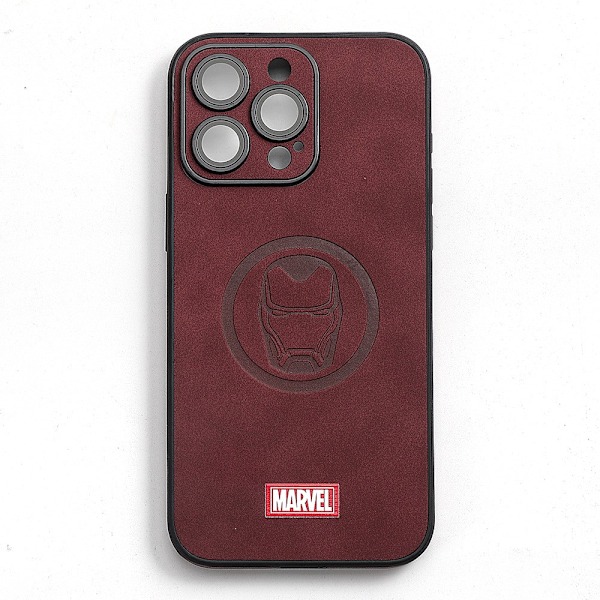 Kotelo iPhone 14 Pro Maxille Iron Man [linssikalvolla] paperilaatikossa Marvel business Iron Man -nahkatarrat