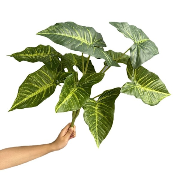 10 kpl valkoisia palmun keinotekoisia lehtiä vihreään seinäkoristeluun, hydrofiiliset huopaomenalehdet 10 large white palms