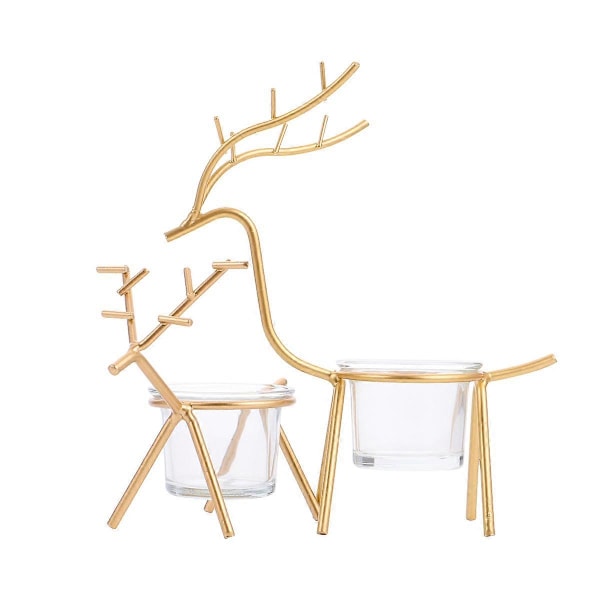 2 Lysestaker med Gevir Juleborddekorasjon Midtstykke