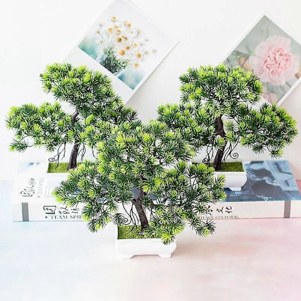 1st Konstgjort Tallträd Miniatyr Bröllopsfest Hemmakontor Bords Bonsai Dekor