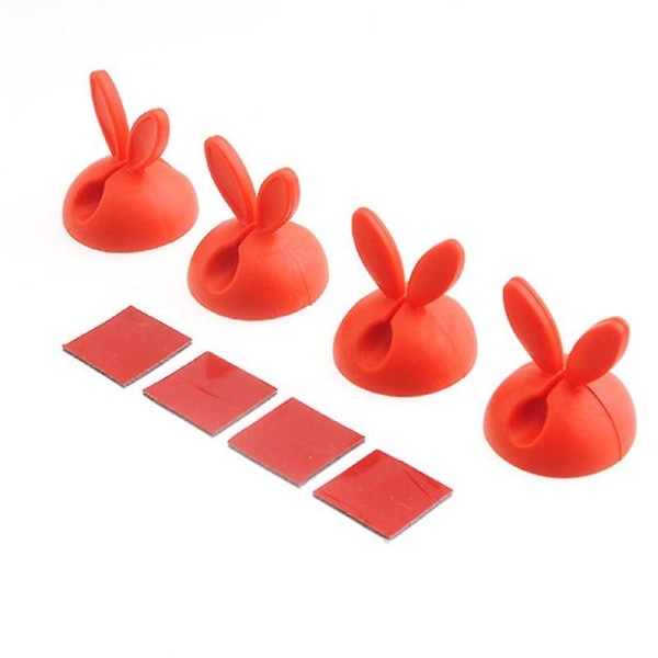 Kanin öronformade utrymmesbesparande organizer skrivbordsklämmor Red