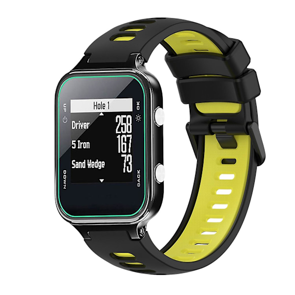 Sort Gul Sort Gul Silikone Urrem kompatibel med Garmin Approach S20 kompatibel med Garmin Approach S20
