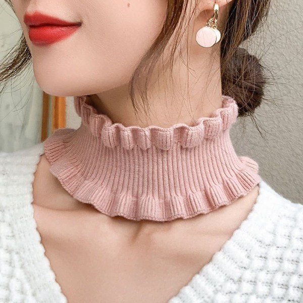 Dame falsk krage Avtakbar halv Cashmere Treøre Liten White Average size