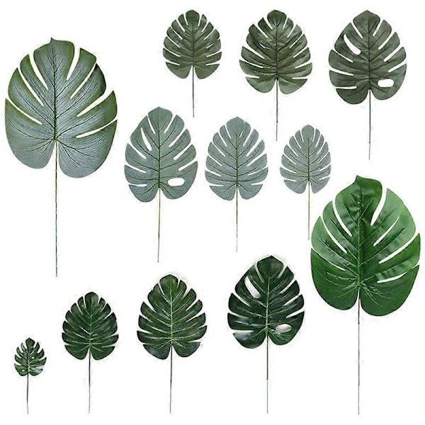 10 st Konstgjorda Växter Falska Monstera Blad för Vägg Vardagsrum Festdekoration 8