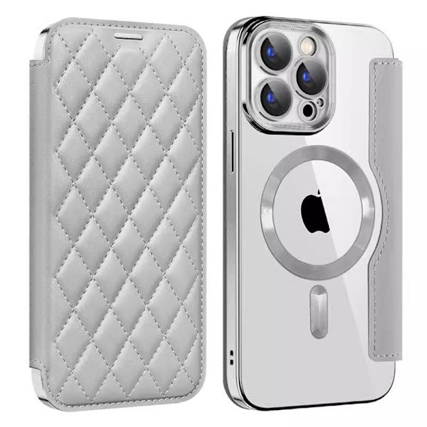 Etui til iPhone 17 E Magnetisk Kortplads Klar Grå