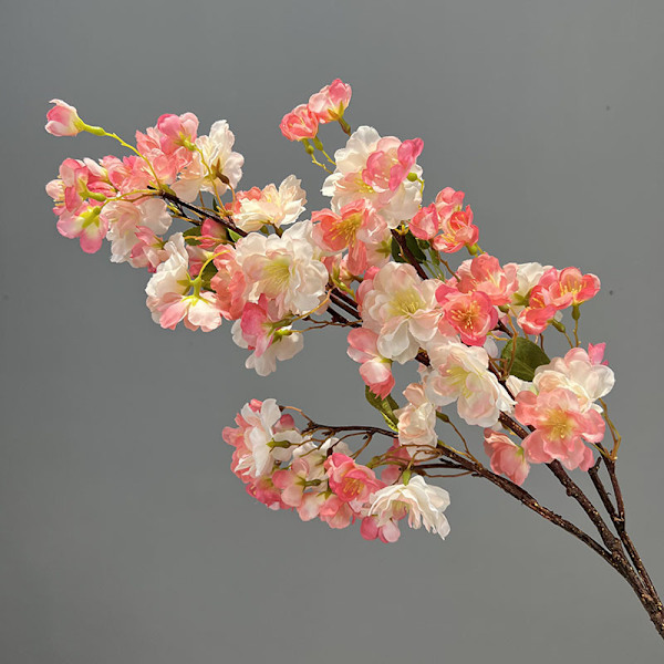 Kunstige kirsebærblomstgrener store falske blomster bryllupsdekorasjon hjemme Rose Red