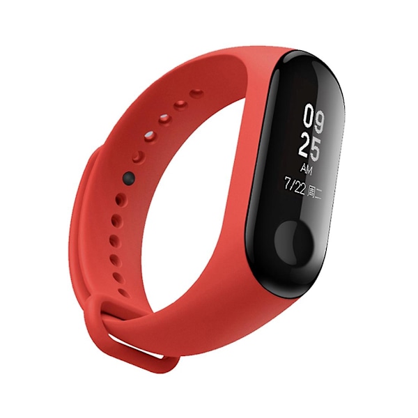 Rött rött silikonarmband kompatibelt med Xiaomi Mi Band 3