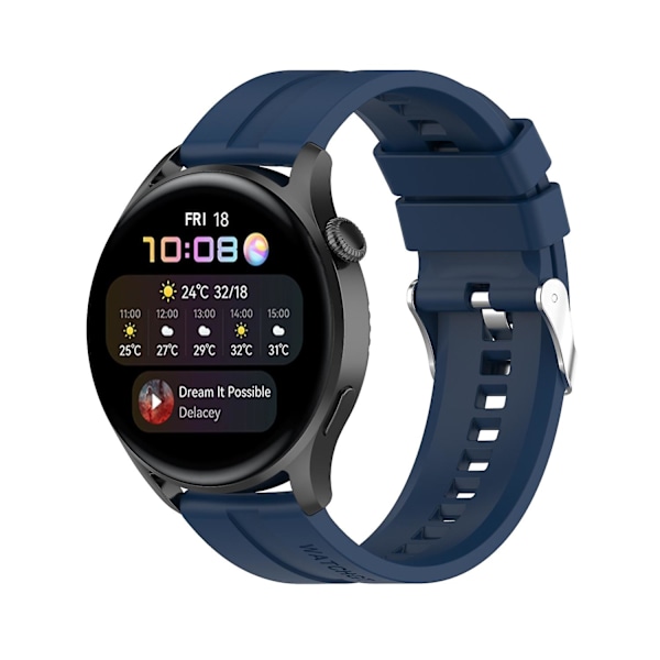 Mørkeblå Mørkeblå kompatibel med Huawei Watch 3 / 3 Pro Silikonklokkereim