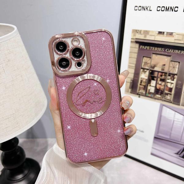 Etui til iPhone 16 E Glitter Magnetisk Rosa Noz35468