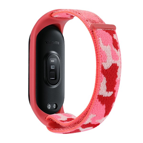 Punainen Camouflage Punainen Camouflage Camouflage Kudottu ranneke, yhteensopiva Xiaomi Mi Band 5/6/7 kanssa, yhteensopiva Xiaomi Mi Band 5/6/7 kanssa