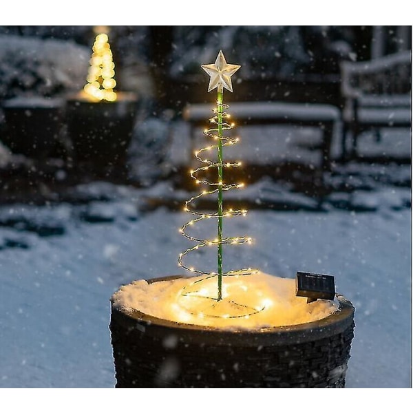 Ny julgran Solar Light Xmas Party Lawn Lamp Dekoration Warm White