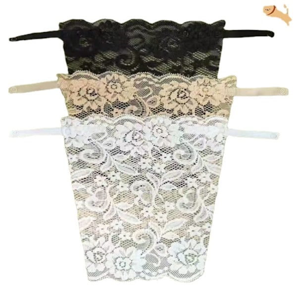 Dame falsk krage Avtakbar halv klesplagg Anti-eksponering Blonde 1 Black
