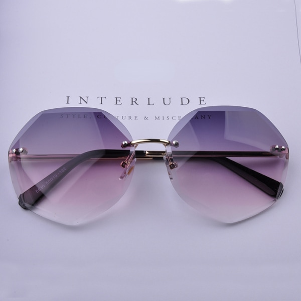 Avancerade solglasögon för kvinnor Sun Shade Solglasögon Visa Temperament Personlighet Mode UV-skydd Purple Gradient
