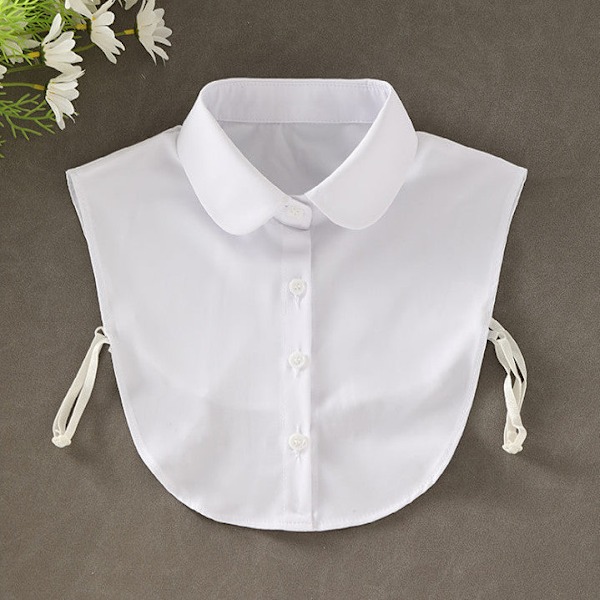 Dam Fejk Krage Kostym Arbetskläder Skjorta All-Match Anti- White anti-wrinkle round neck