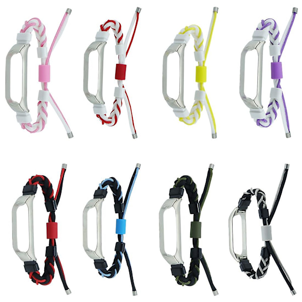 Valkoinen Keltainen Valkoinen Keltainen Punottu Johto Nylon Ranneke yhteensopiva Xiaomi Mi Band 6 / 5 kanssa