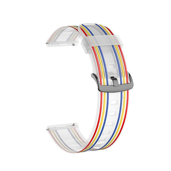 Vit Vit 22mm Randigt Silikonarmband