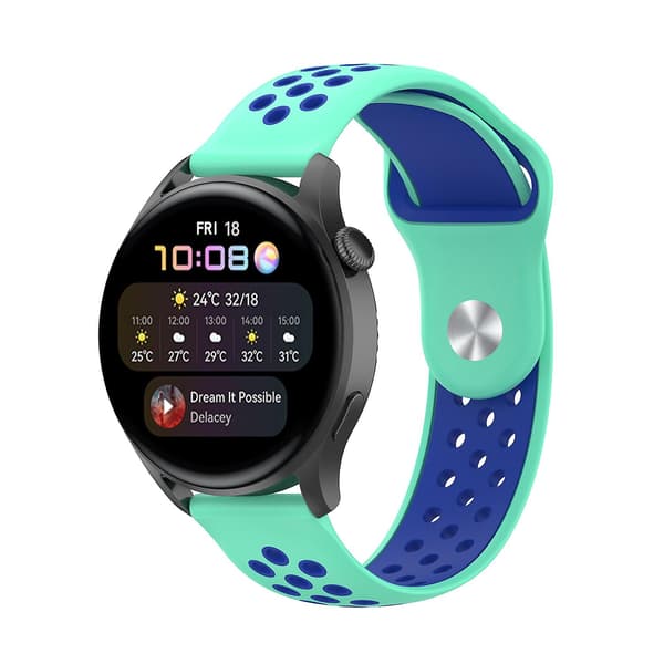Mintgrøn Blå Mintgrøn Blå kompatibel med Huawei Watch 3 / 3 Pro Silikone Urrem