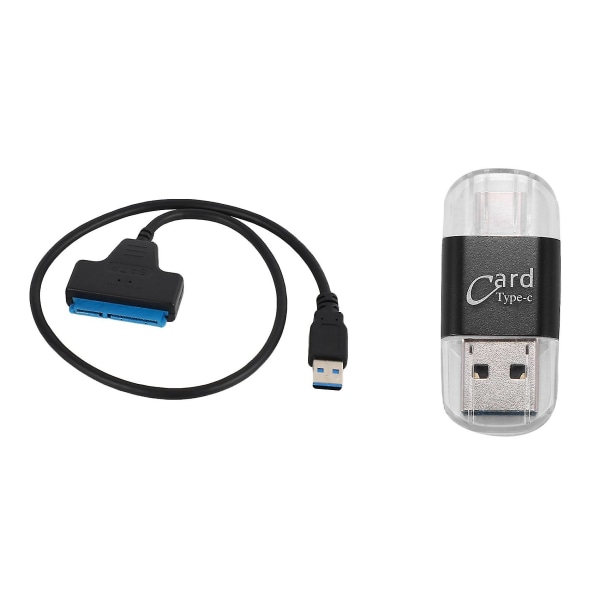 Ny kortläsare aluminium USB typ C SD/tf minneskort (svart)