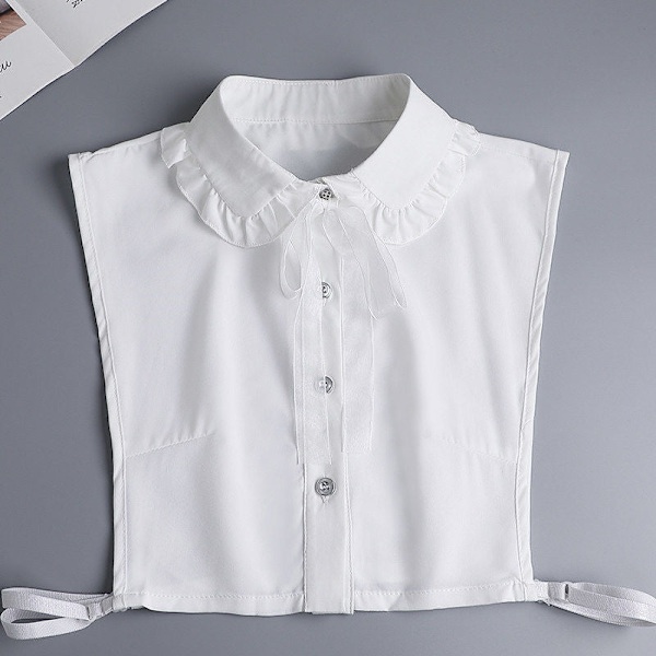 Dame falsk krage Avtakbar halv genser dekorasjon vinter Bow collar [white]]