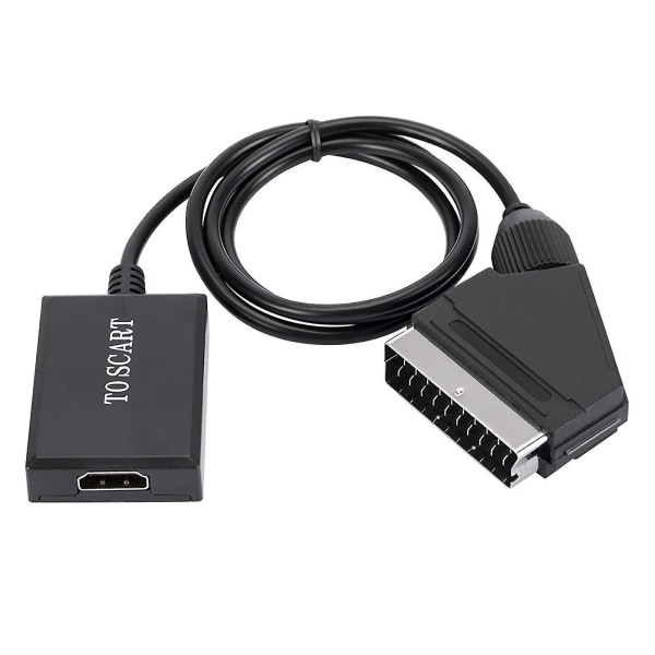Ny videoadapter Plug Play Plast med hög klarhet 1080p stabil prestanda Scart till HDMI-kompatibel