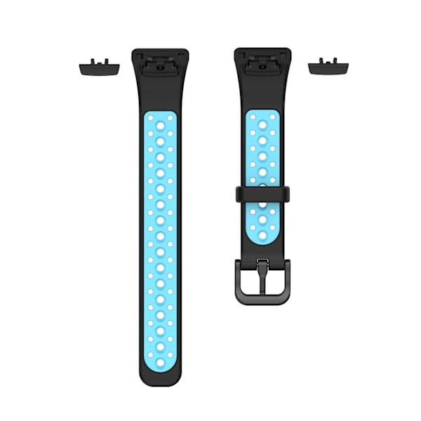 Svart Blå Svart Blå kompatibel med Huawei Band 6 / Honor Band 6 Tofarget Silikonrem