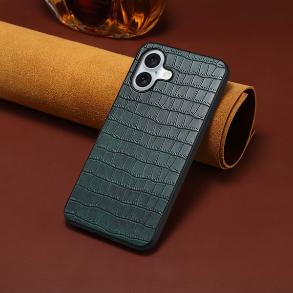 Etui til iPhone 15 Pro Max grønt krokodilleskinn