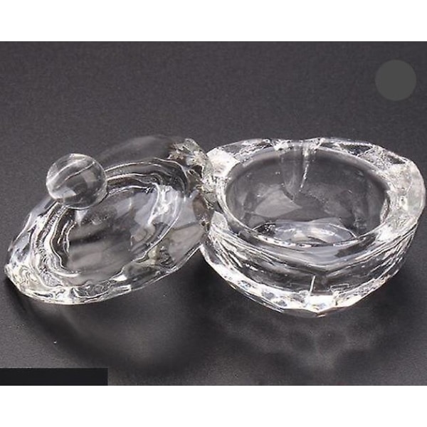 Kristallglas Dappen Disklock Skål Kopphållare -manikyrutrustning för nagel 4 Crystal Glass Cup