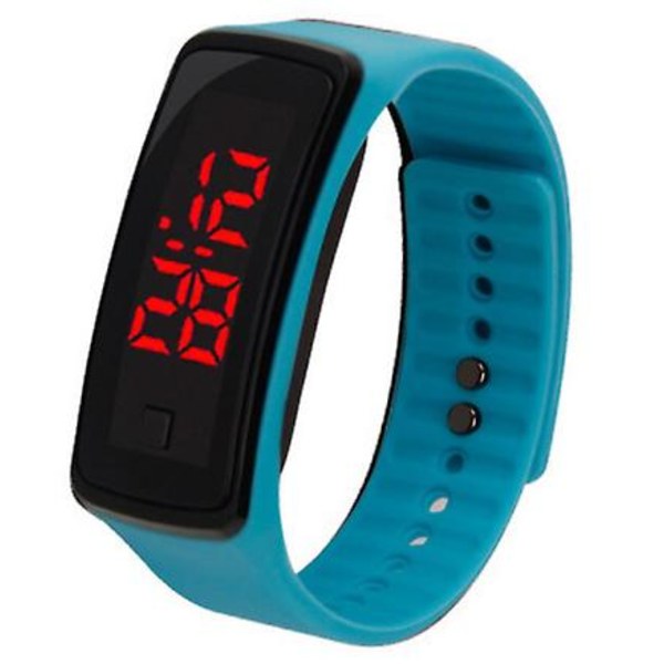 Män & kvinnor Digital Led Sport Watch Silikon Armbandsur Armband light blue 1