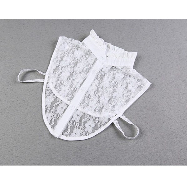 Naisten tekoviuluset St-up Viuluset Yhteensopiva Pitsi Kevät, Syksy White lace stand collar-average size