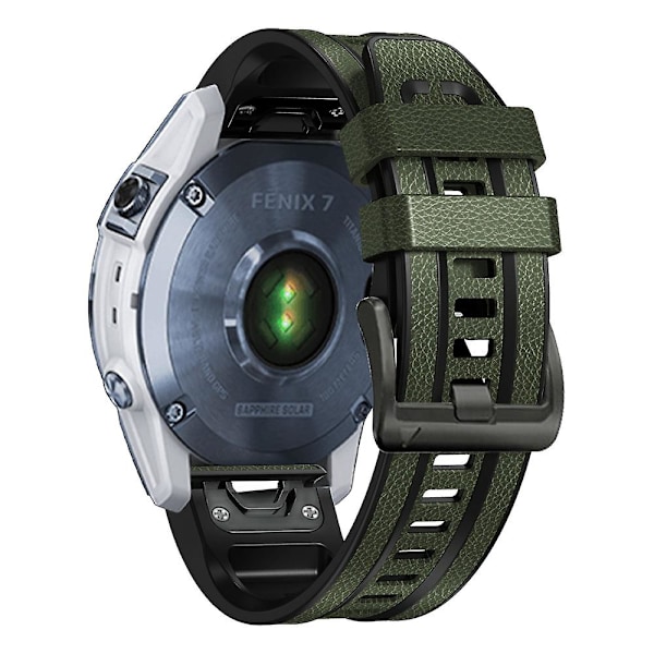Armygrøn Armygrøn Silikone + Læder Quick Release Urrem