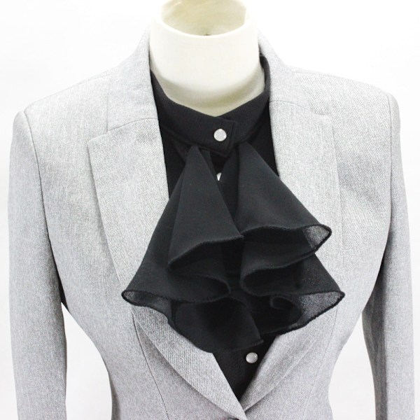 Dame falsk krage Avtakbar halv Court Overdrevet Chiffon Black small towel hanging