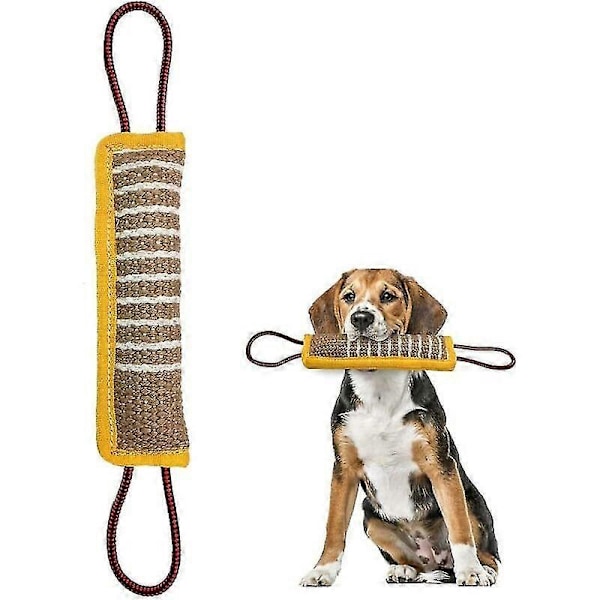 Hundleksak Bitdummy med 2 Handtag, slitstark Hundleksak för Bitövning, Dummy Flytande Inlärningsrulle, Interaktiv Snöleksak för Stora/medelstora Hundar